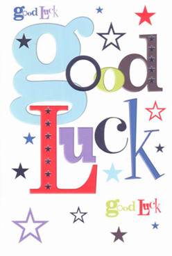 This charming good luck card brings forth the cheerful artistry found at local Morden celebrations, weaving together bold designs and uplifting colour. The oversized, soft blue 'g' sets a playful mood, complemented by streaks of deep red and subtle purple that add both warmth and sincerity. Across the clean, white backdrop, scattered stars burst in inky navy, bright green, and hints of lavender-like glimpses of springtime wildflowers between the buildings of Morden town centre. The combination of energetic fonts and harmonious hues creates a sense of anticipation and support, perfect for anyone about to embrace a big opportunity-be it a career move or a personal milestone close to Morden Road. The card's refined smoothness promises a pleasing tactile experience, while each design detail heightens the sentiment of encouragement, embodying the belief that luck is within arm's reach. For those wishing to give more than just a phrase, this card is a gentle reminder of community and care, straight from the heart of Morden.