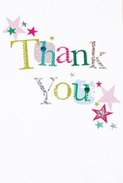 This thank you card immediately catches the eye with its jubilant colors and whimsical style, evoking the friendly, festive mood often found in Morden's local celebrations. The phrase 'Thank You' is stitched across the front, every letter an individual patch of colour-lively lime, bold fuchsia, tranquil blue-adorned with playful patterns, shimmering hints of silver, and the look of delicate hand embroidery. Stars in shades of magenta, teal, and gold sprinkle the edges like confetti after a vibrant gathering at Morden's popular parks. The pure white background acts as a bright canvas, letting each hand-crafted element shine with clarity and joy. The glint and gentle texture in the silver-tinged letters add a tactile pleasure, reminiscent of a hand-chosen card from a local shop on London Road. This card pairs naturally with a radiant bouquet, its design reflecting both creative flair and heartfelt appreciation that Morden Florist is known for. Expressing gratitude, it carries the thoughtful, uplifting touch of a neighbourly thank you-the kind of sentiment that endures beyond words.